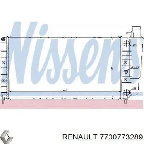 Радиатор охлаждения двигателя на Renault 21  B48