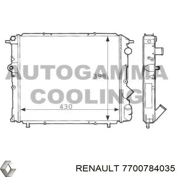 Радиатор охлаждения двигателя Renault (RVI) 7700784035 цена, от 45.61 USD