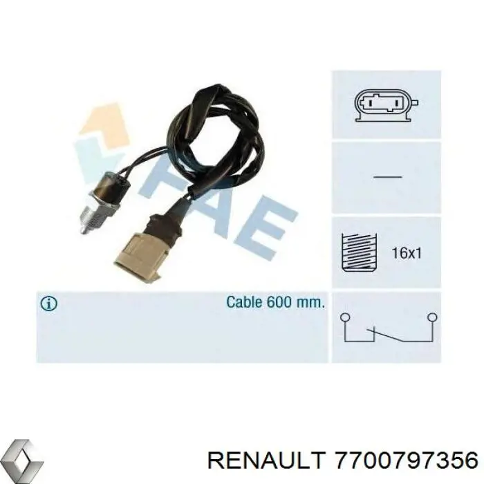 7700797356 Renault (RVI) датчик включения фонарей заднего хода