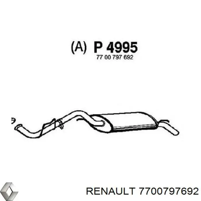 Глушитель задний 7700797692 Renault (RVI)