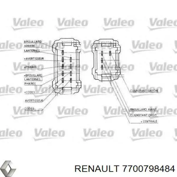 Comutador esquerdo instalado na coluna da direção Renault (RVI) 7700798484 preço, a partir de  