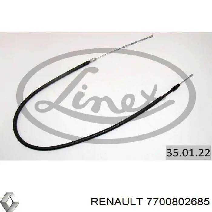 7700802685 Renault (RVI) трос ручного тормоза задний правый/левый