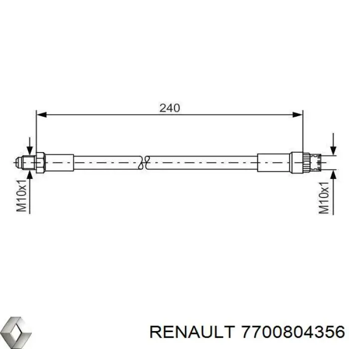 Шланг тормозной передний Renault (RVI) 7700804356 цена, от 5.54 USD