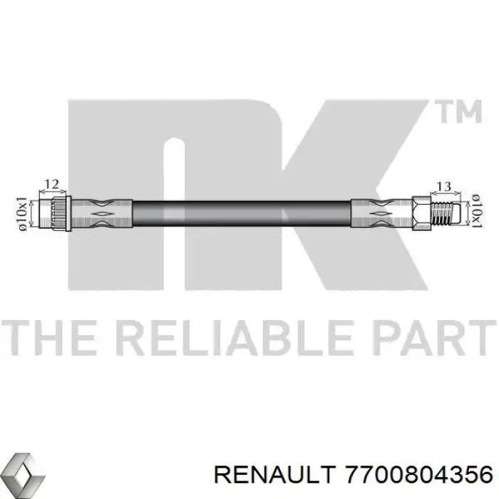 Купить 7700804356 Renault (RVI) Шланг тормозной передний