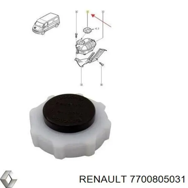 Пробка расширительного бачка Renault (RVI) 7700805031