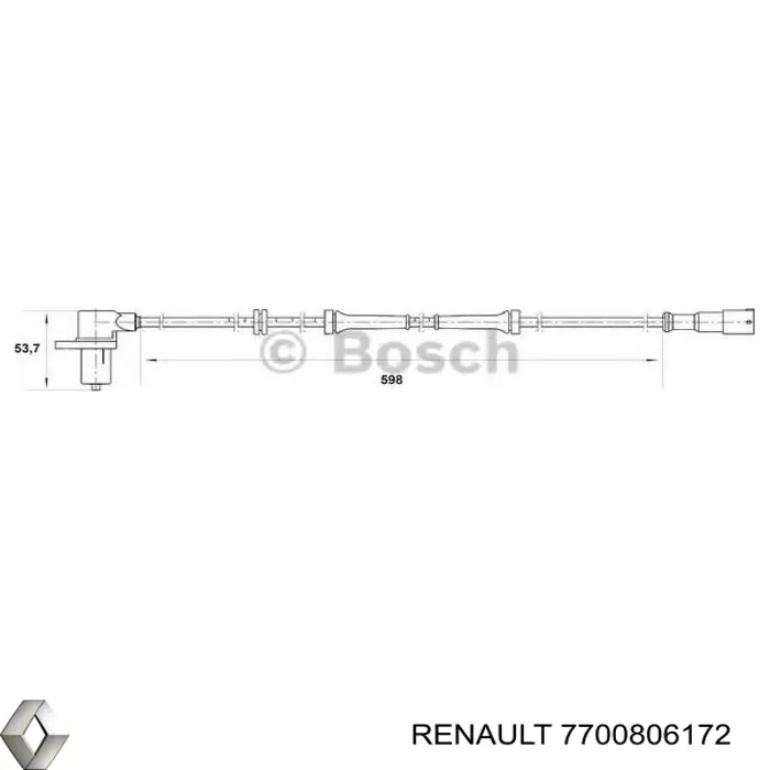  Датчик АБС (ABS) передний Renault Clio 1