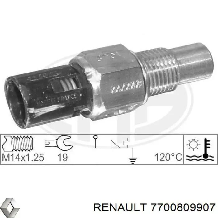 7700809907 Renault (RVI) датчик температуры охлаждающей жидкости (включения вентилятора радиатора)