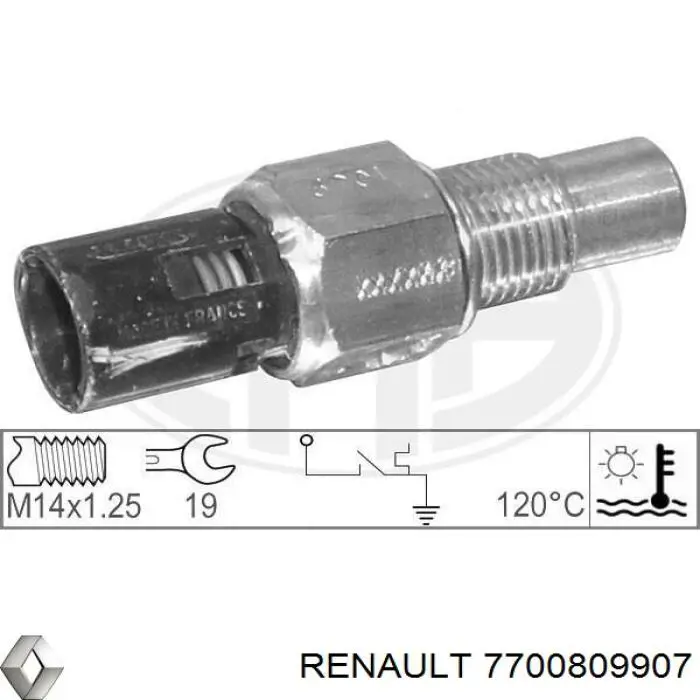 Датчик включения вентилятора радиатора 7700809907 Renault (RVI)