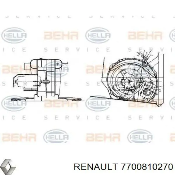 Motor de ventilador de forno (de aquecedor de salão) para Renault Clio (BC57, 5357)