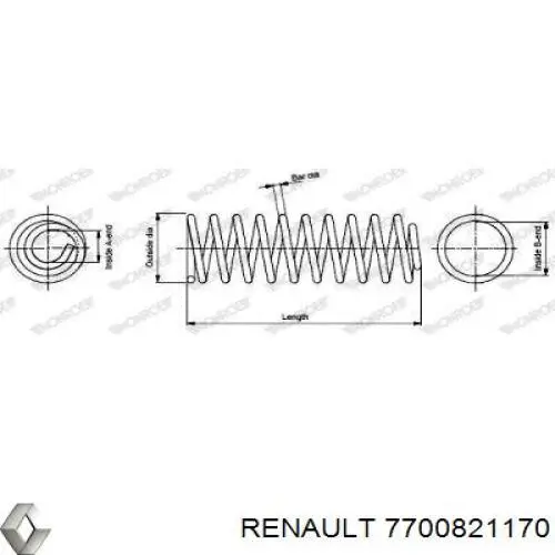 Пружина амортизатора Renault (RVI) 7700821170 цена, от 15.82 USD