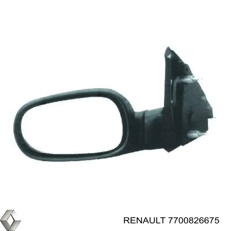 Правое боковое зеркало 7700826675 Renault (RVI)