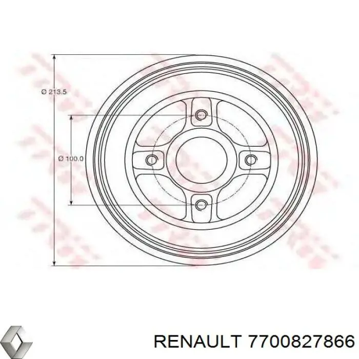 Тормозной барабан 7700827866 Renault (RVI)