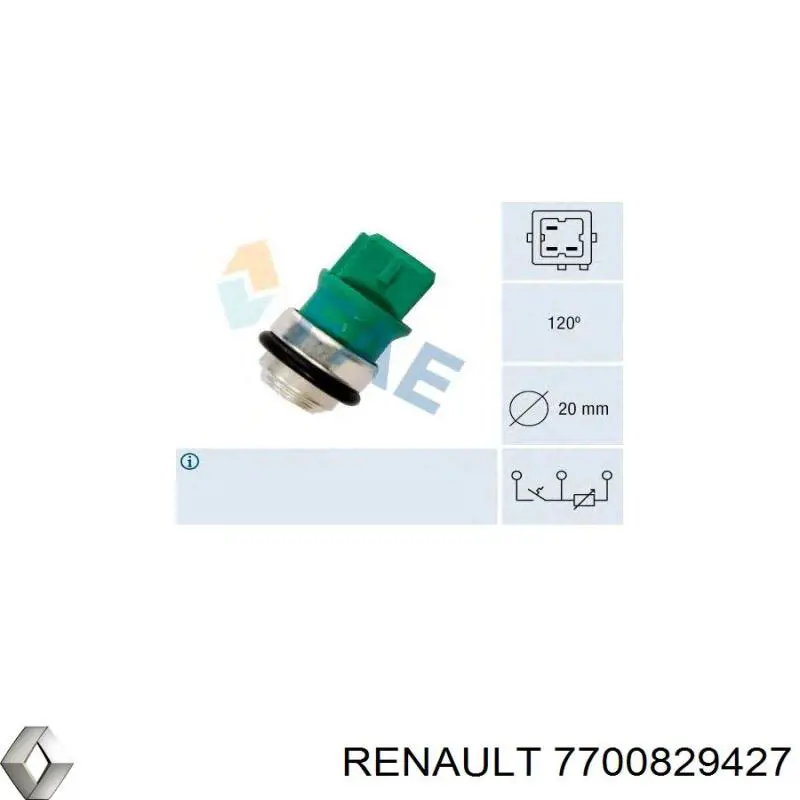 Купить 7700829427 Renault (RVI) Термодатчик охлаждающей жидкости