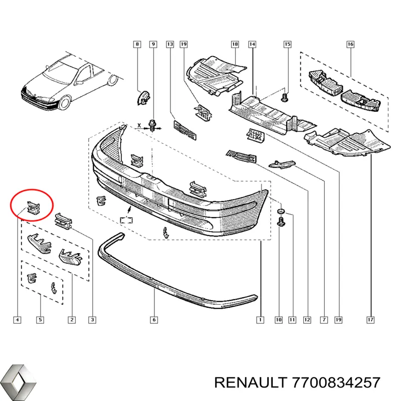  Renault (RVI) 7700834257 цена, от 47.99 USD