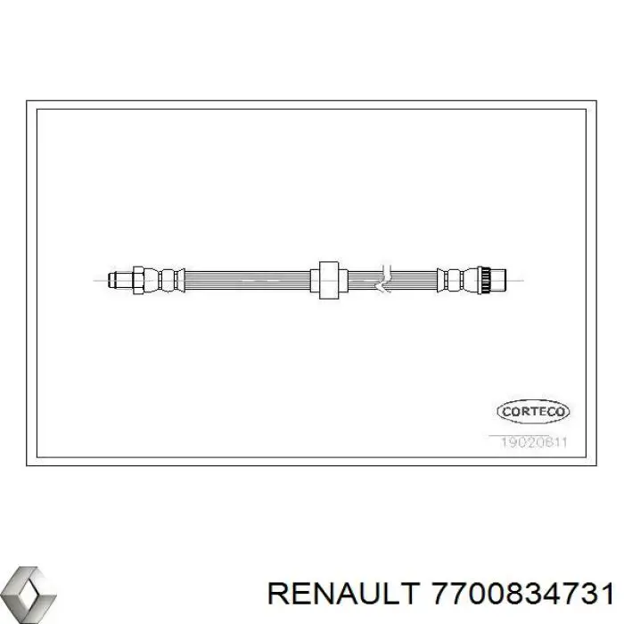 Шланг тормозной передний Renault (RVI) 7700834731 цена, от 7.77 USD