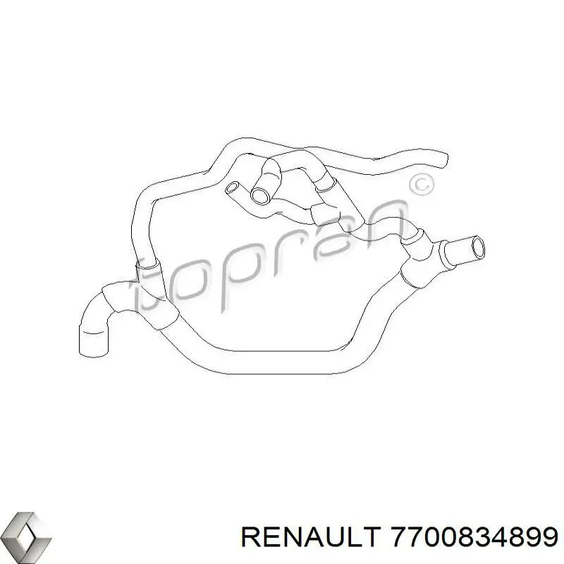 Патрубок системи охолодження 7700834899 Renault (RVI)