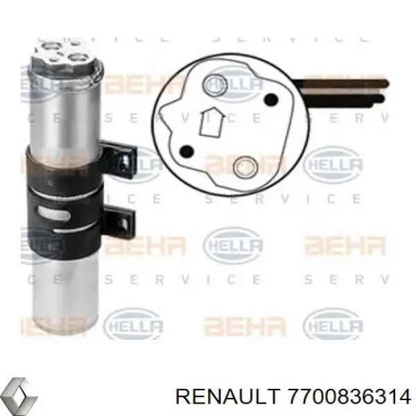 7700836314 Renault (RVI) tanque de recepção do secador de aparelho de ar condicionado