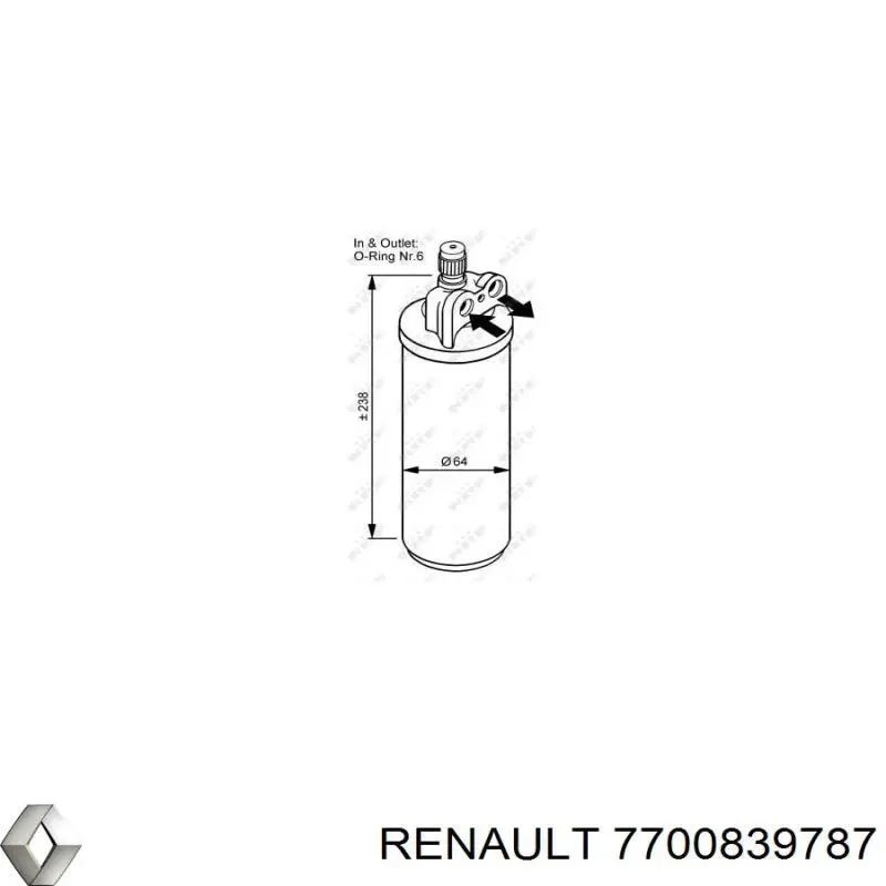 Осушитель кондиционера Renault (RVI) 7700839787 цена, от 30.25 USD
