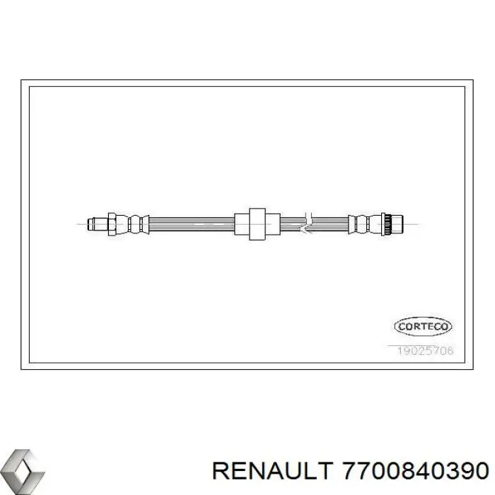 Шланг тормозной передний 7700840390 Renault (RVI)