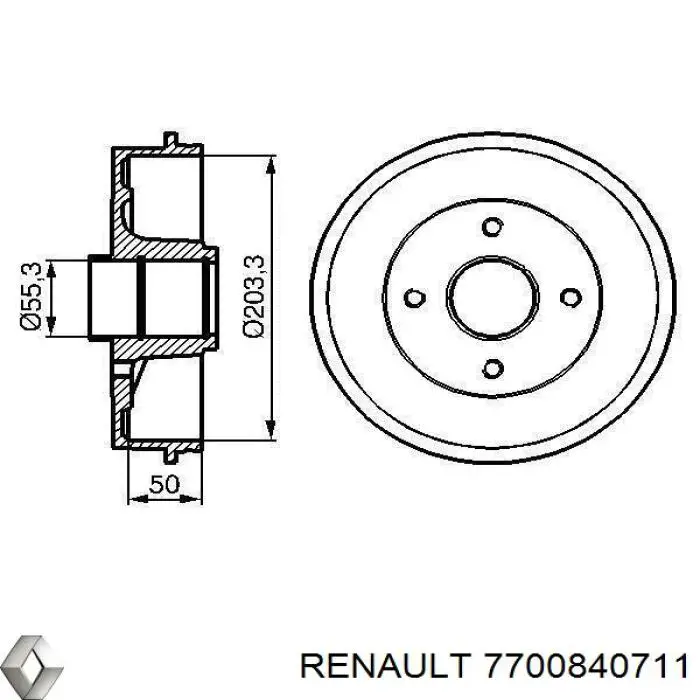 Купить 7700840711 Renault (RVI) Тормозной барабан