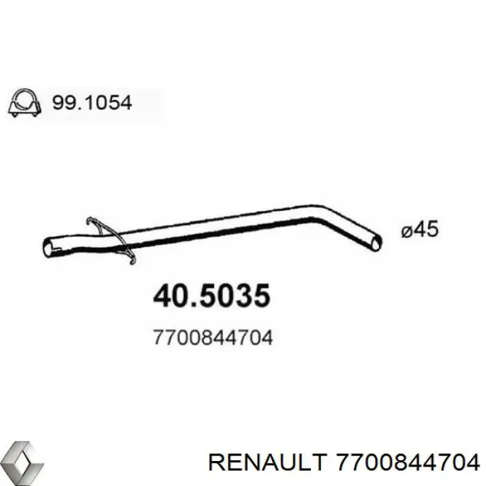 Глушитель, центральная часть 7700844704 Renault (RVI)