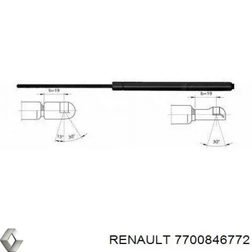 Купить 7700846772 Renault (RVI) Амортизатор двери багажника