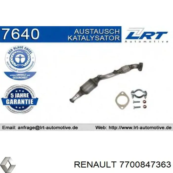 Купить 7700847363 Renault (RVI) Преобразователь отработавших газов