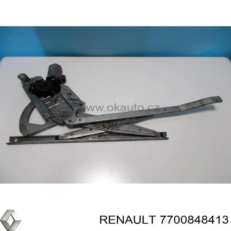 7700848413 Renault (RVI) mecanismo de acionamento de vidro da porta dianteira direita