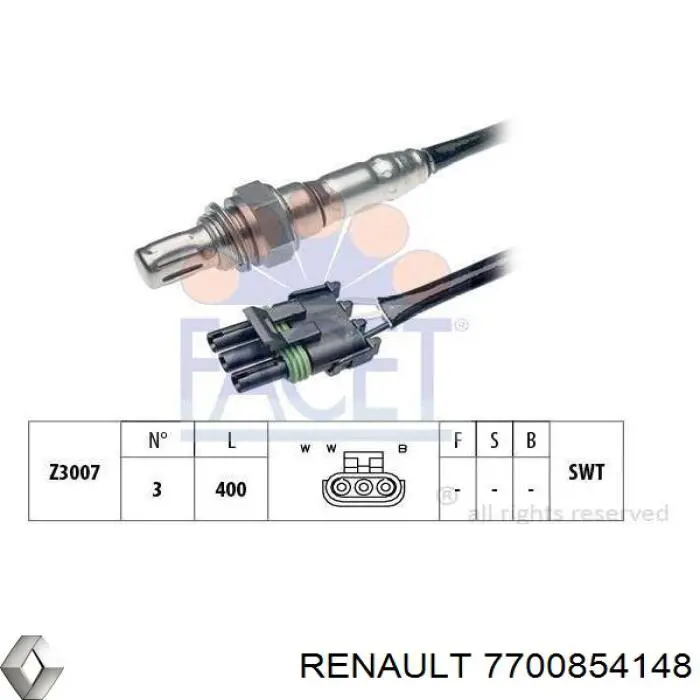 Sonda Lambda 7700854148 Renault (RVI)