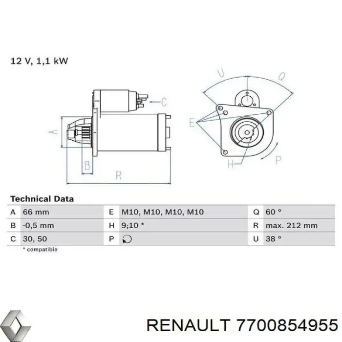 7700854955 Renault (RVI) стартер