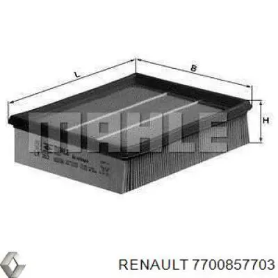 Воздушный фильтр 7700857703 Renault (RVI)