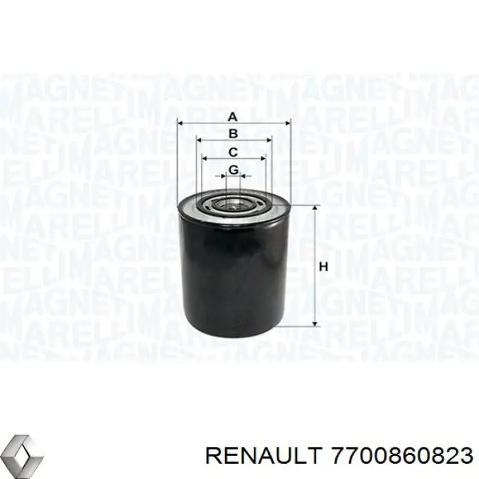 Масляный фильтр 7700860823 Renault (RVI)