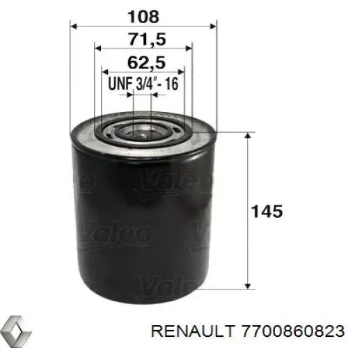 Фільтр масляний 7700860823 Renault (RVI)