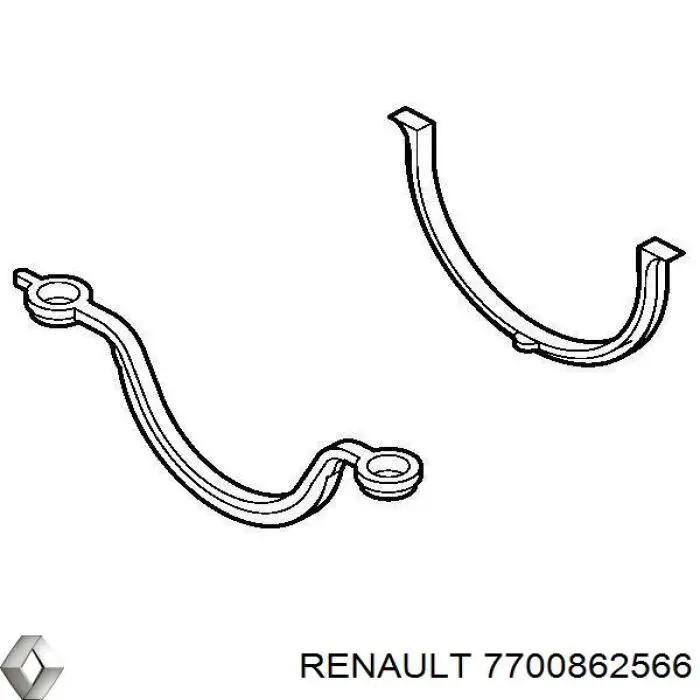 7700862566 Renault (RVI) прокладка поддона картера двигателя, полукольцо переднее