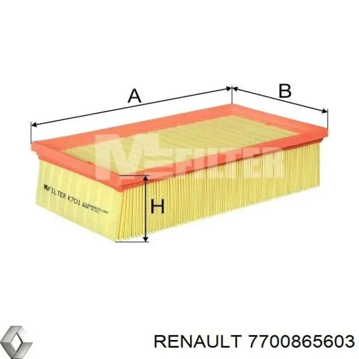 7700865603 Renault (RVI) воздушный фильтр