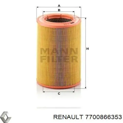 7700866353 Renault (RVI) воздушный фильтр