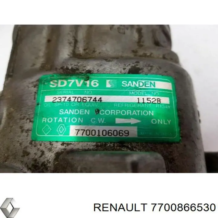 Компрессор кондиционера 7700866530 Renault (RVI)