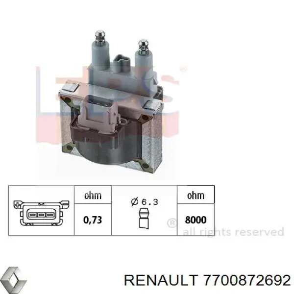 7700872692 Renault (RVI) катушка