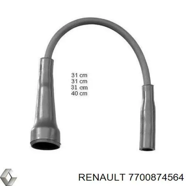 Juego de cables de encendido 7700874564 Renault (RVI)