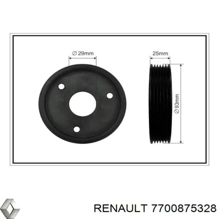 7700875328 Renault (RVI) Шкив насоса ГУР