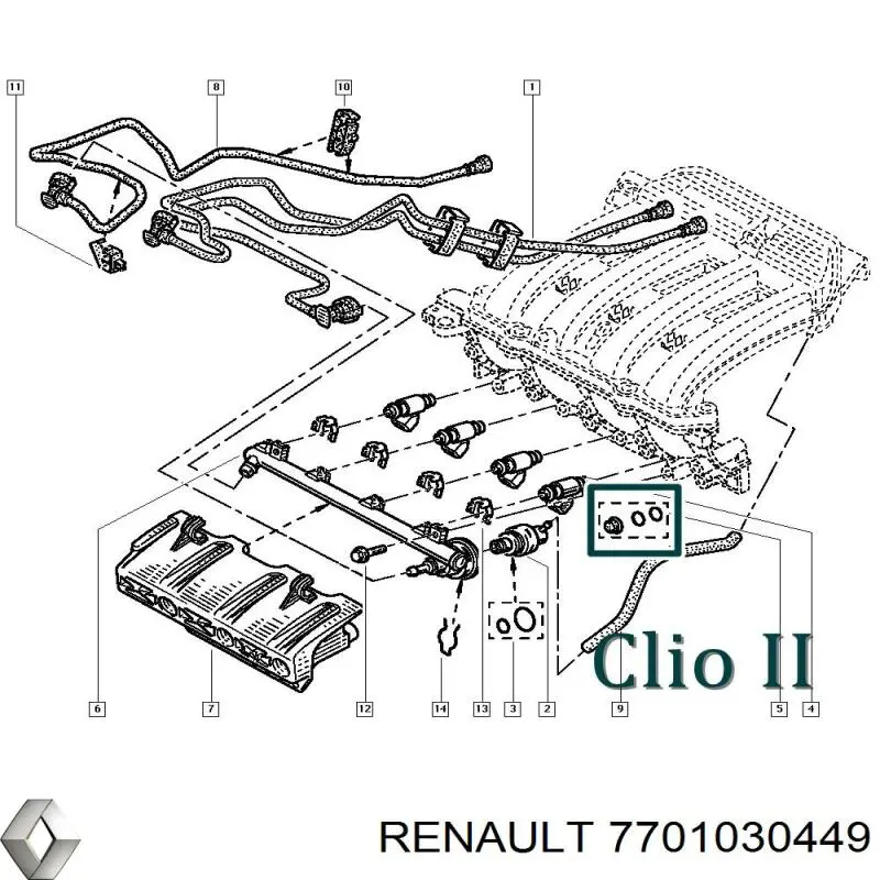 7701030449 Renault (RVI) кольцо форсунки инжектора посадочное