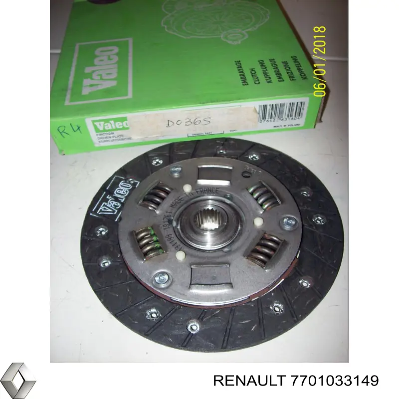 Disco de embrague 7701033149 Renault (RVI)