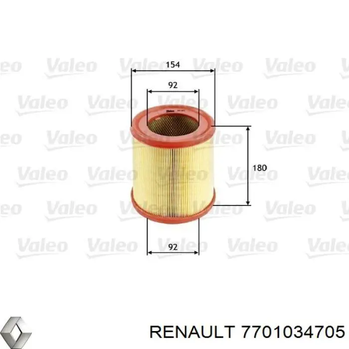 7701034705 Renault (RVI) воздушный фильтр