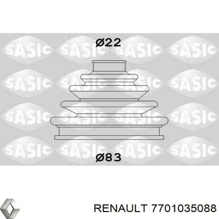 7701035088 Renault (RVI) пыльник шруса передней полуоси наружный