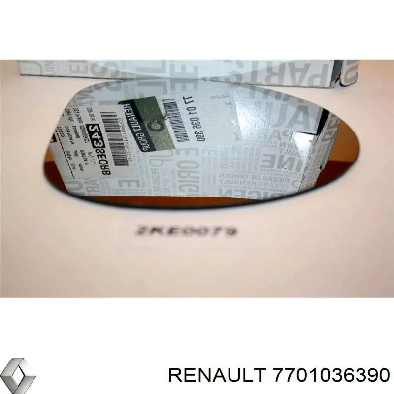 Зеркальный элемент зеркала заднего вида правого 7701036390 Renault (RVI)