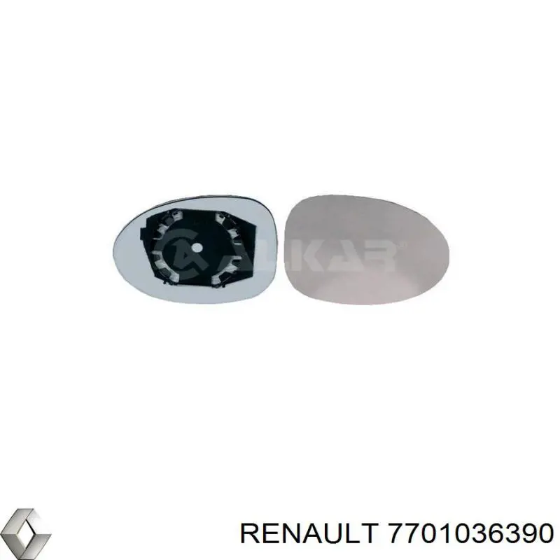Стекло зеркала заднего вида, правого Renault (RVI) 7701036390 цена, от 10.72 USD
