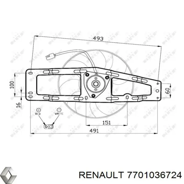 Крыльчатка радиатора охлаждения 7701036724 Renault (RVI)