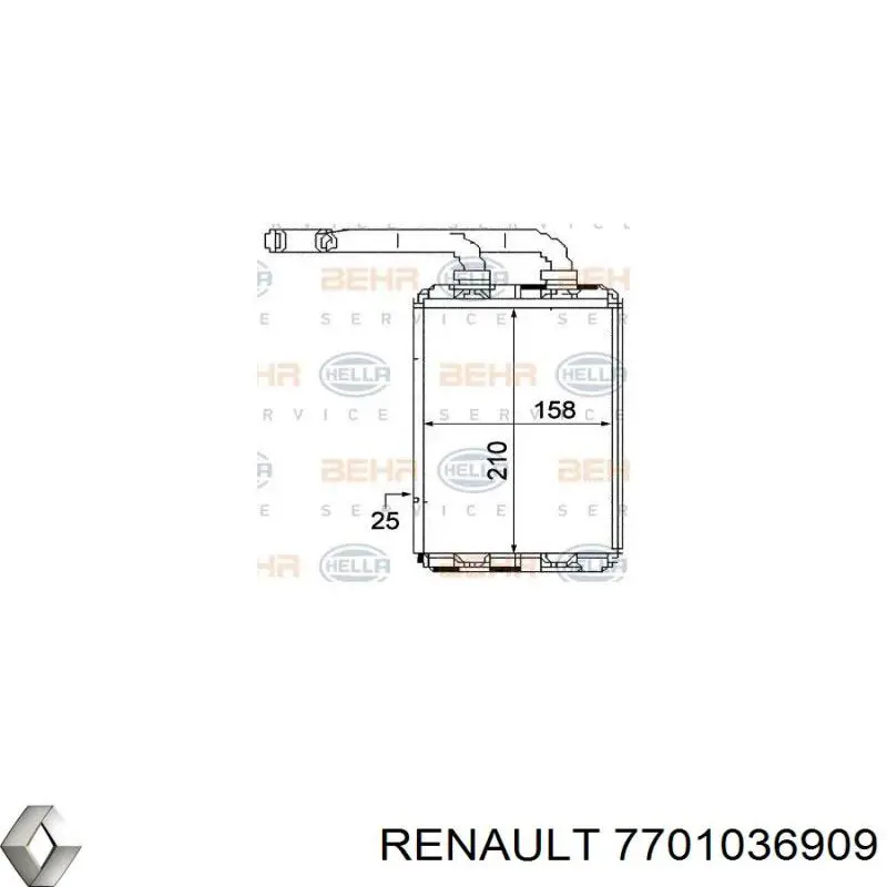 Радиатор печки (отопителя) Renault (RVI) 7701036909 цена, от 32.47 USD