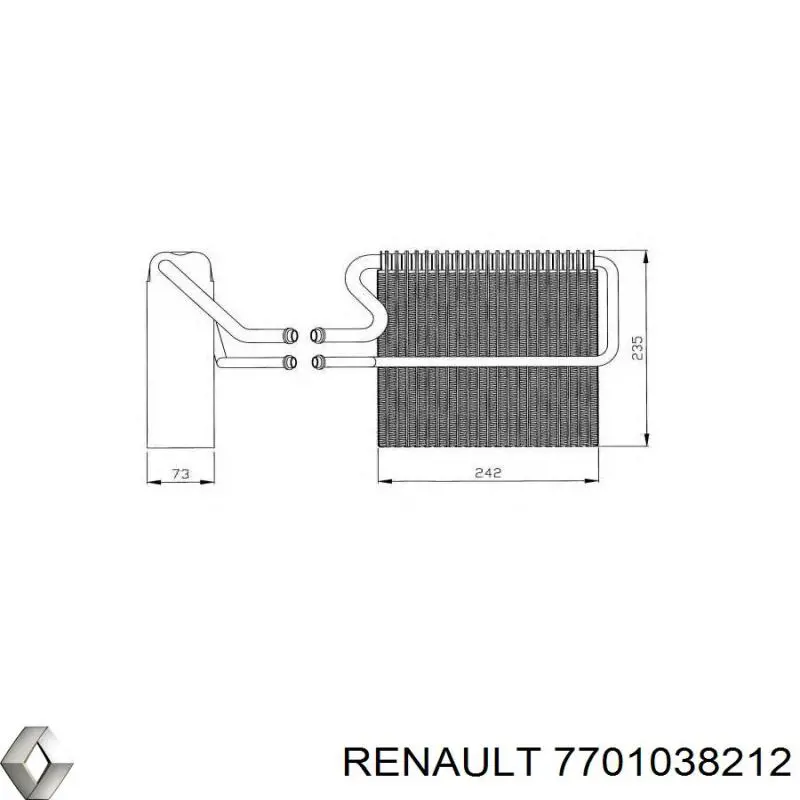 Радиатор испарителя кондиционера Renault (RVI) 7701038212 цена, от 95.71 USD