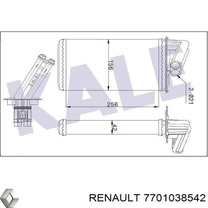Радиатор печки (отопителя) Renault (RVI) 7701038542 цена, от 28.80 USD
